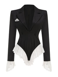 Eleganter Body Blazer mit Spitzen-Details