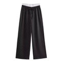 Weite Hose mit Streifen und Patchwork