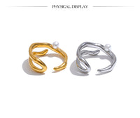 Eleganter offener Ring mit Perle