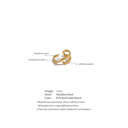 Eleganter offener Ring mit Perle