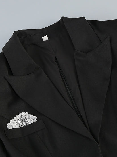 Eleganter Body Blazer mit Spitzen-Details