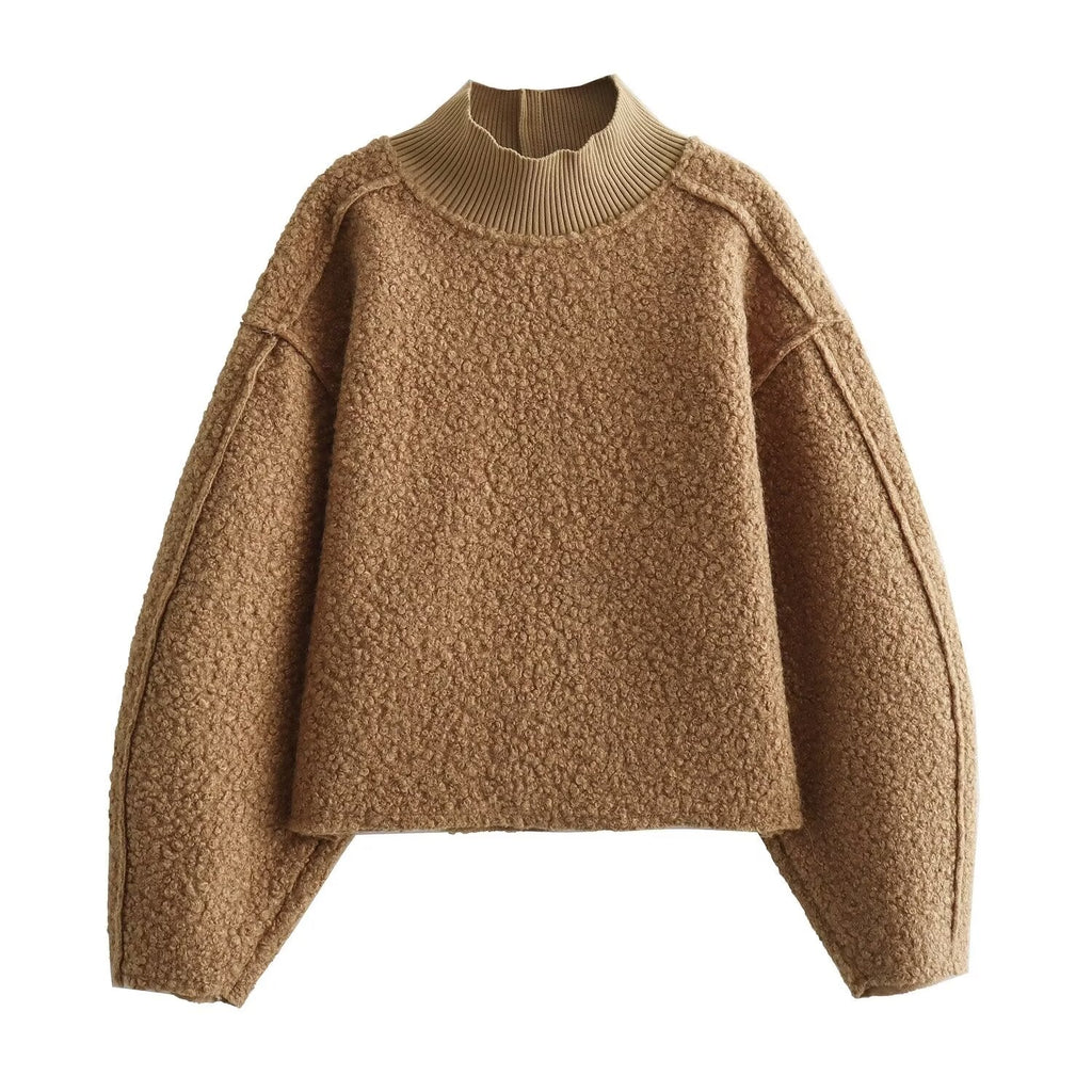 Lockeres Sweatshirt mit Stehkragen