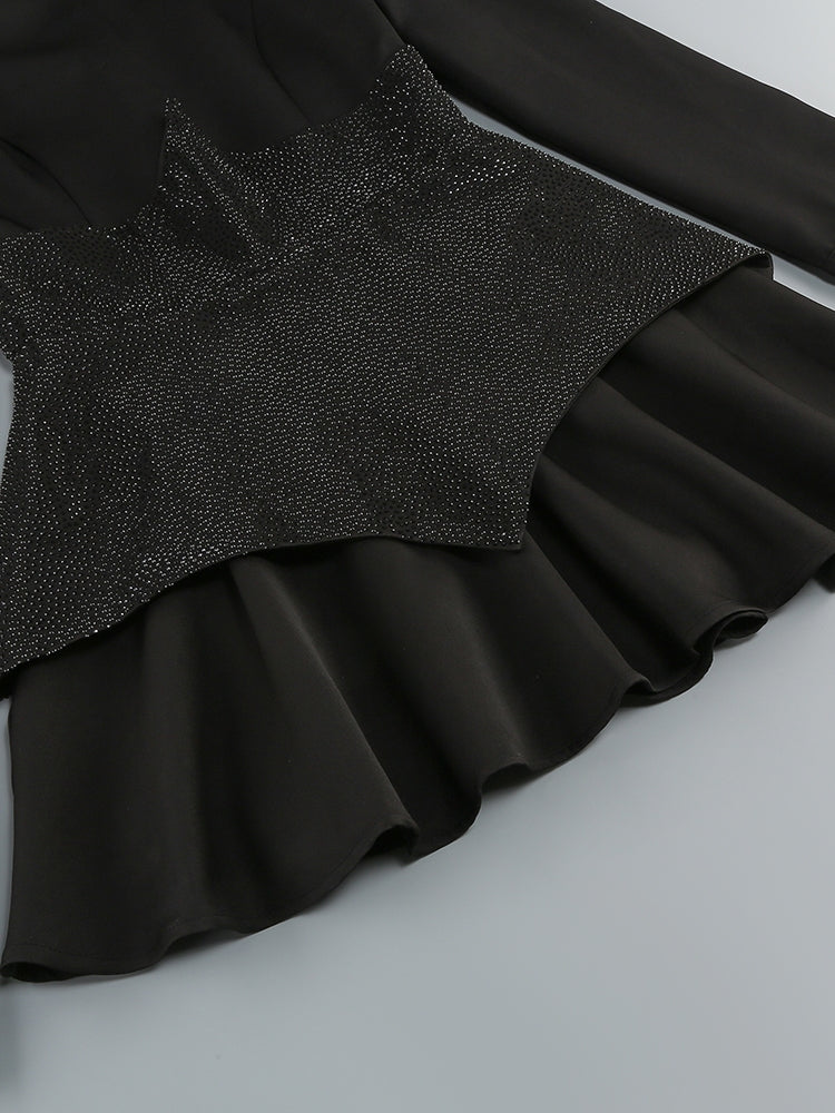 Rotes A-Linien-Kleid mit Kristall