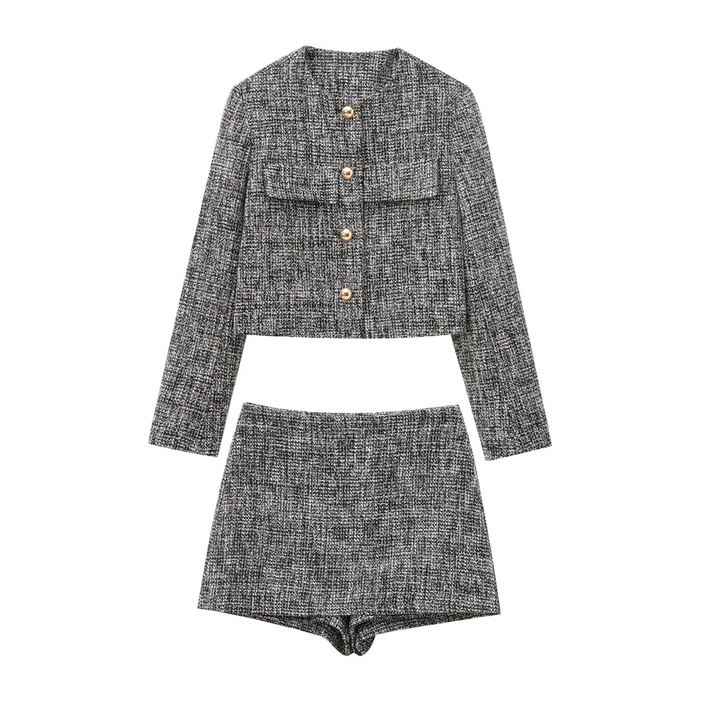 Zweiteiliges Anzug-Set mit Rock/Shorts