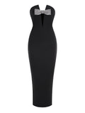 Schwarzes Abendkleid mit Schleife
