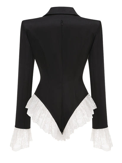 Eleganter Body Blazer mit Spitzen-Details