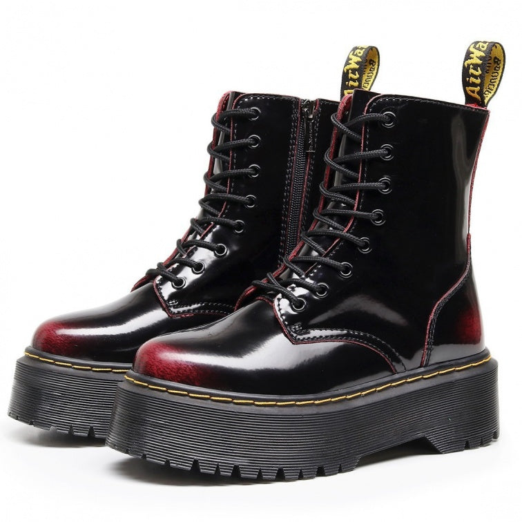 Damen-Motorradstiefeletten mit dicker Sohle